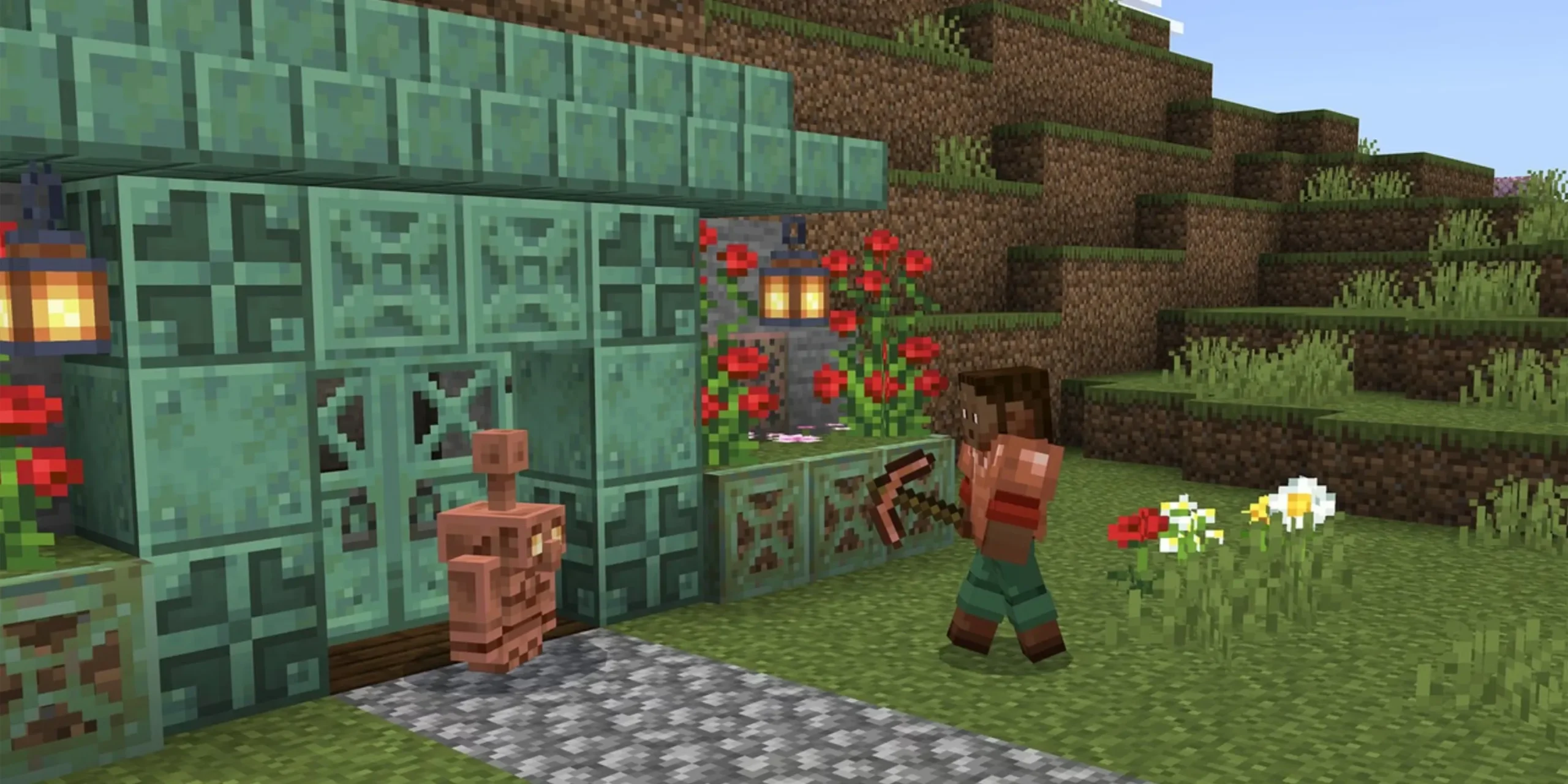 The Copper Golem Greets A Player