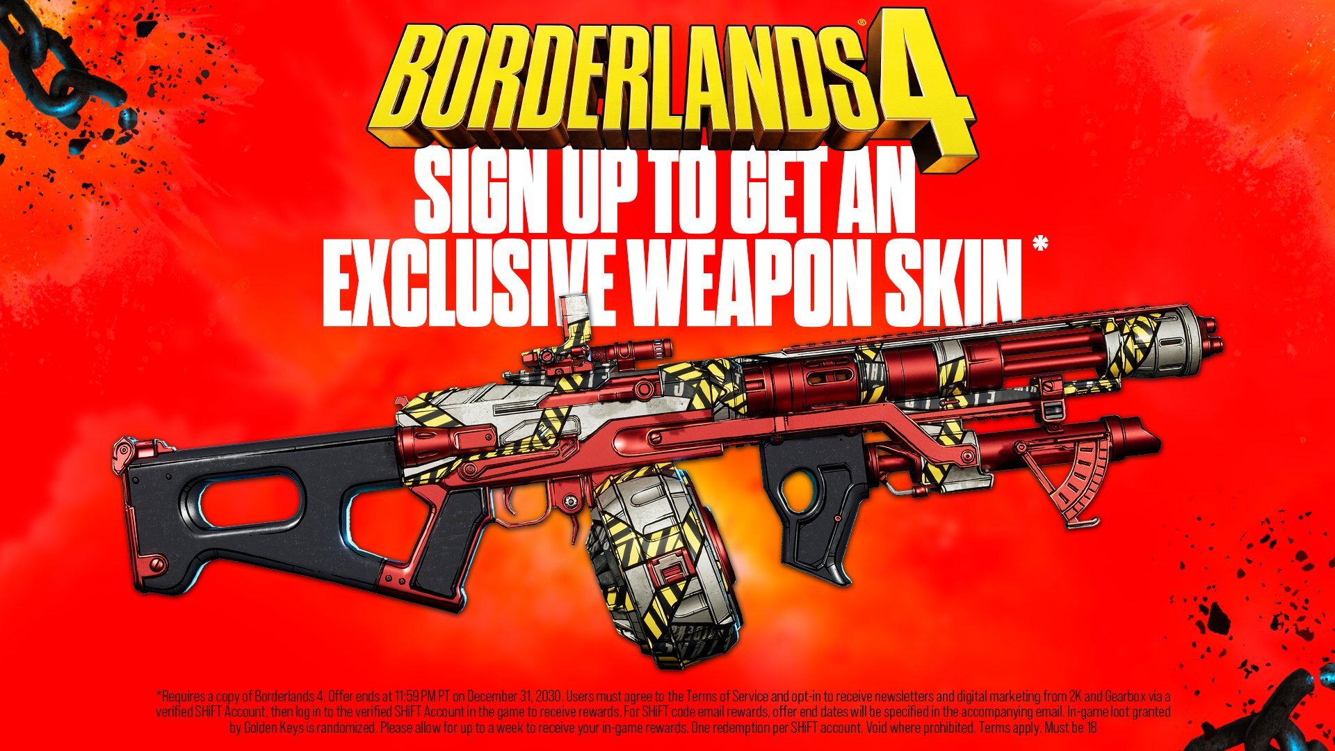 Borderlands 4 Hazard Pay skin available to Shift account owners who opt-in to newsletters and marketing emails.