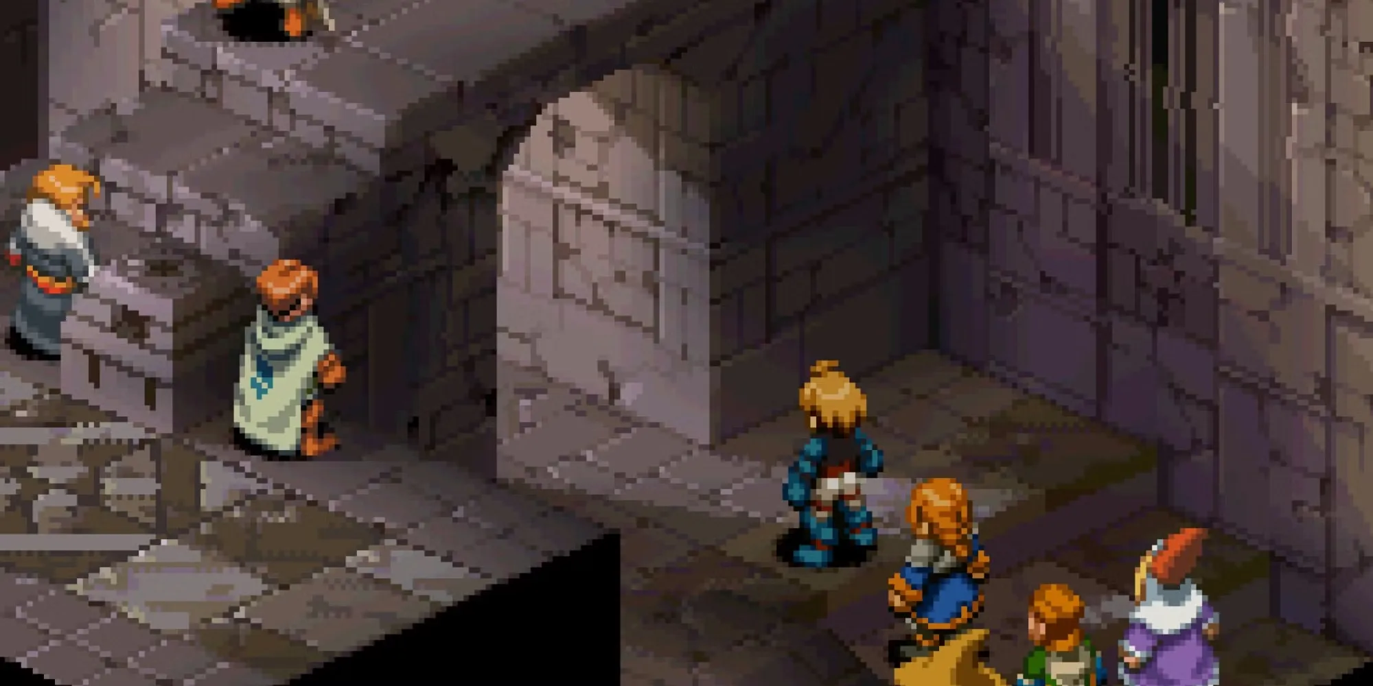 A Scene In A Castle Featuring Characters In Final Fantasy Tactics