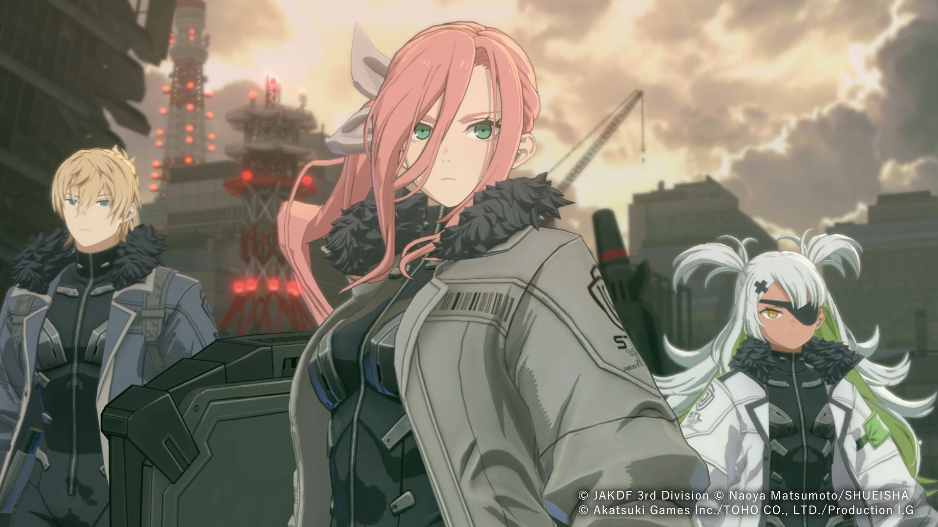 The three original characters, with Sagan front and centre.