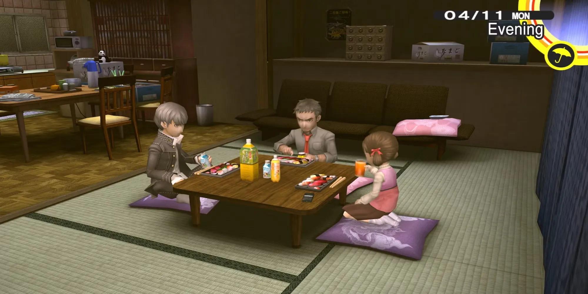 Sitting Down And Eating With Your Family In Persona 4 Golden