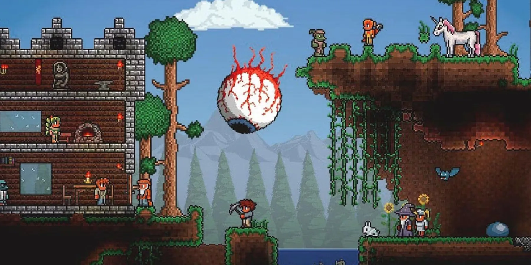 Terraria Eye Of Cthulhu Attacks Base