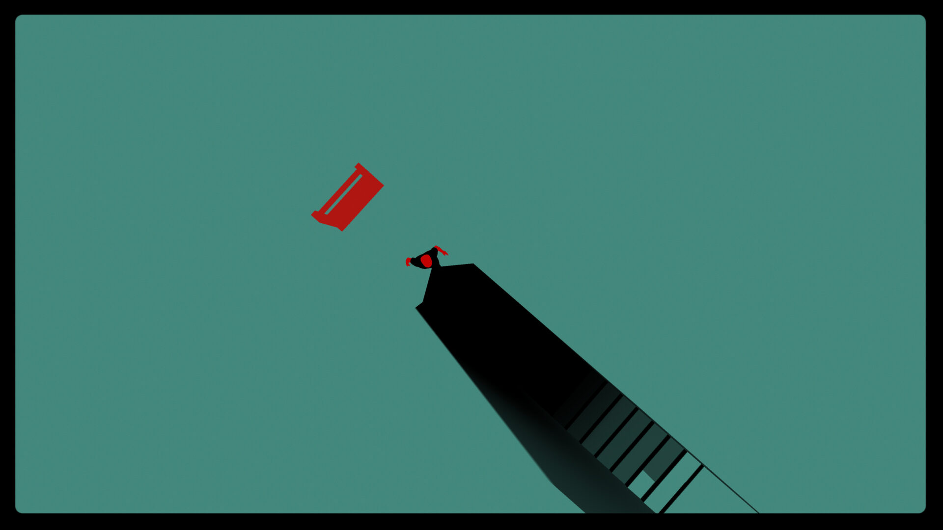ABSCONDER - a person rushes up a flight of stairs.