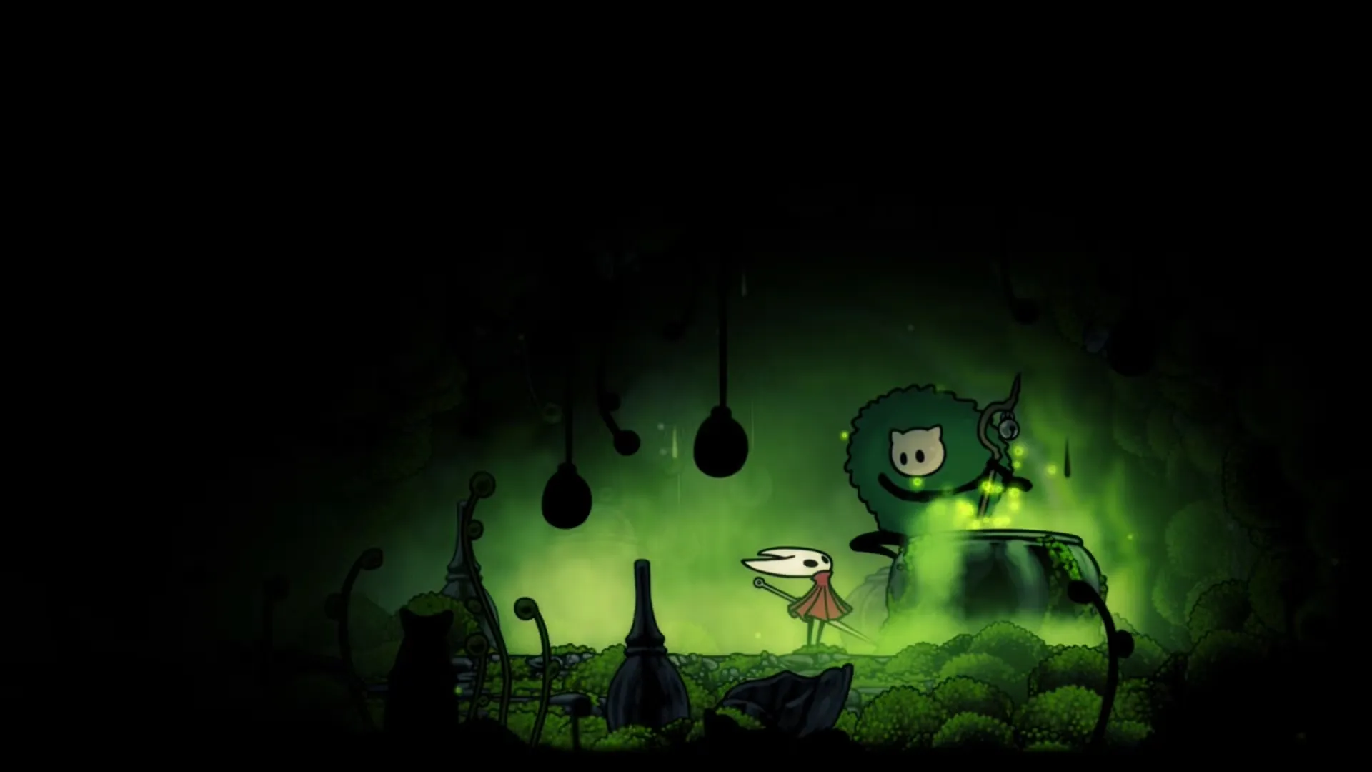 Talking To Moss Druid In Hollow Knight Silksong