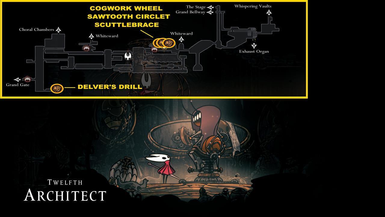 Underworks tools: Delver's Drill, Cogwork Wheel, Sawtooth Circlet, and Scuttlebrace