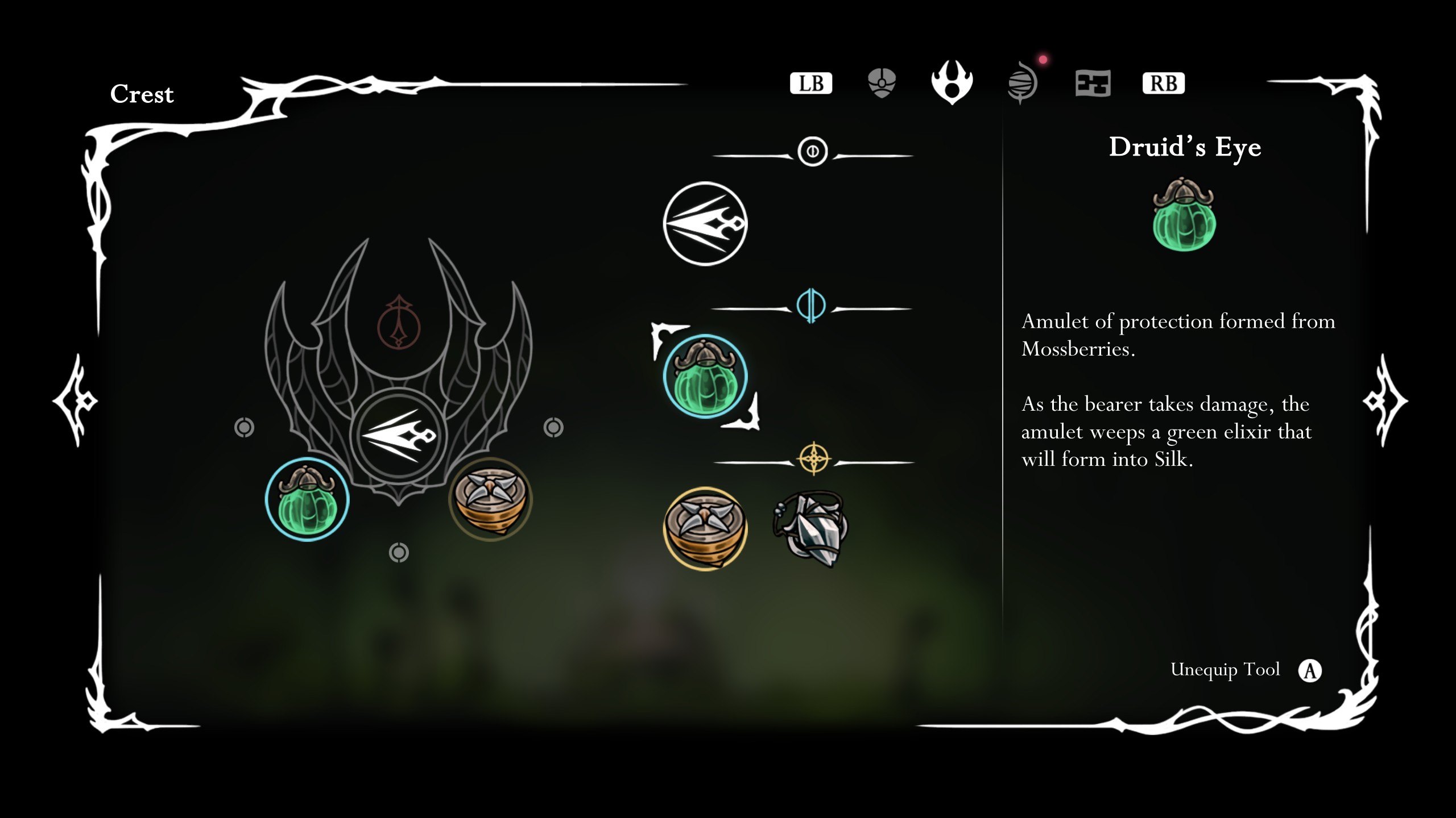 Once you deliver all three berries you'll get the Druid's Eye(Image credit: Team Cherry)