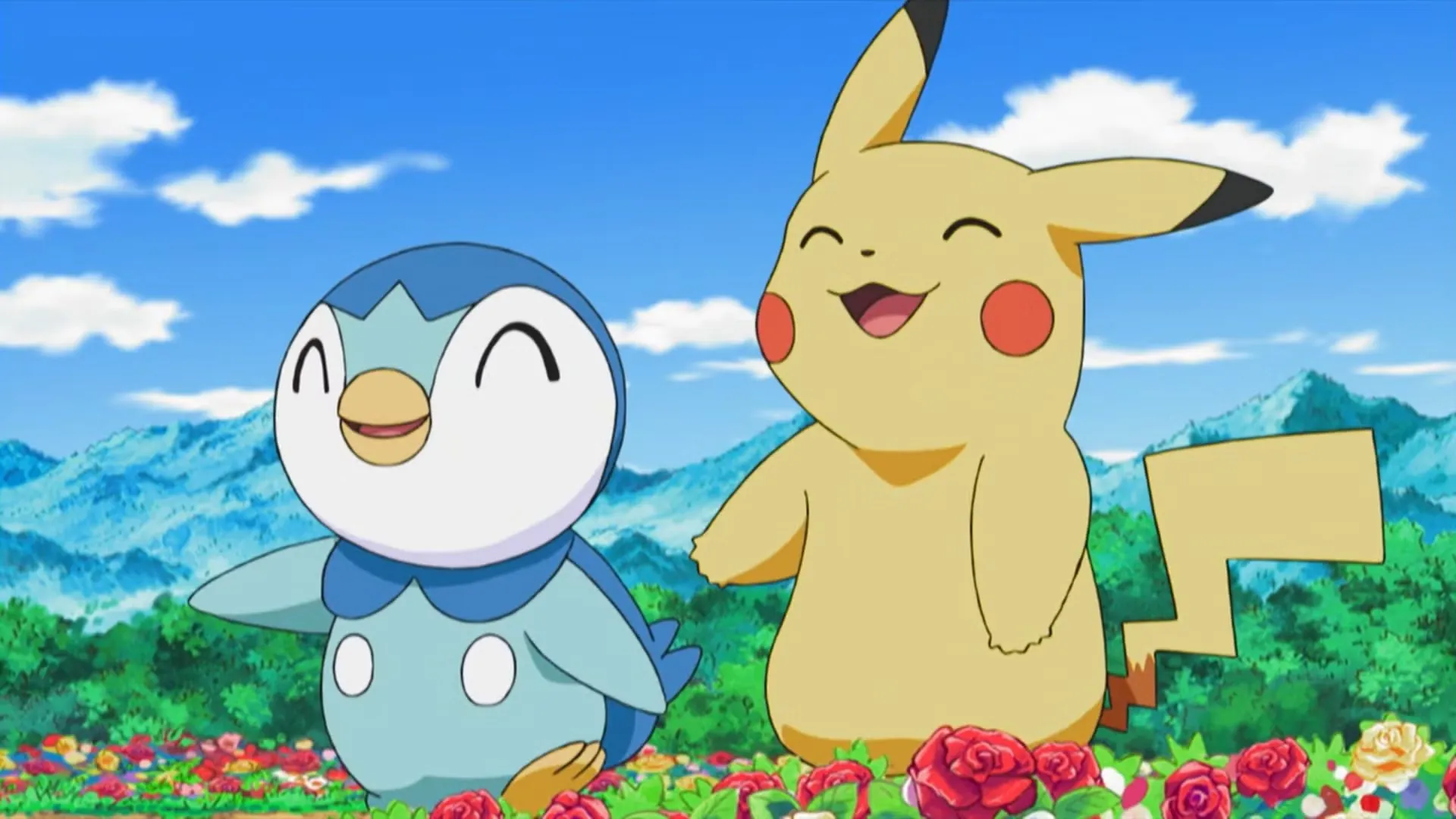 Pikachu And Piplup In The Anime Pokemon