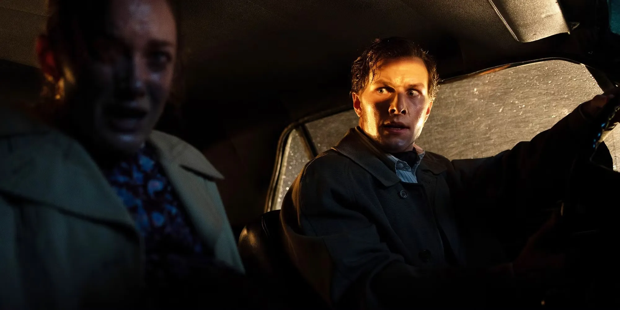 young ed and lorraine warren in the conjuring last rites, madison lawlor and orion smith