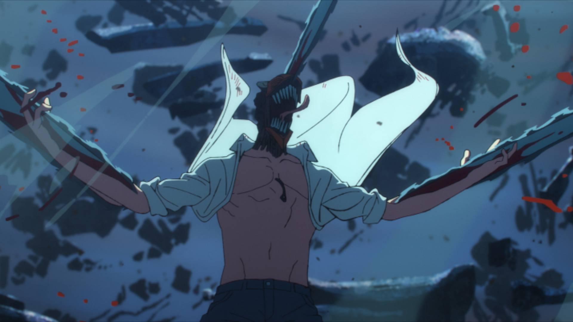 Chainsaw Man screaming in Chainsaw Man – The Movie: Reze Arc