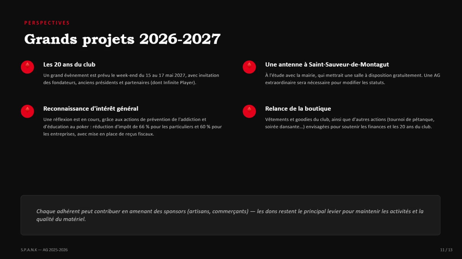 Les grands projets 2026-2027