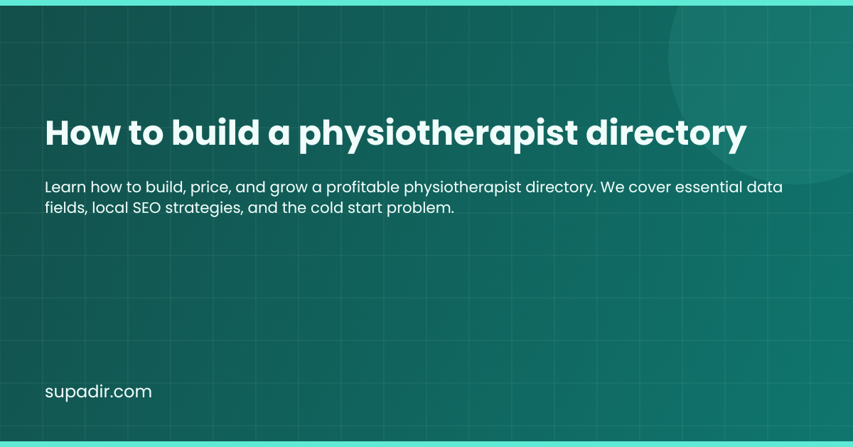 How to build a physiotherapist directory