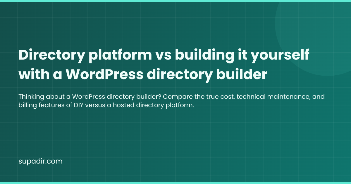 Directory platform vs building it yourself with a WordPress directory builder
