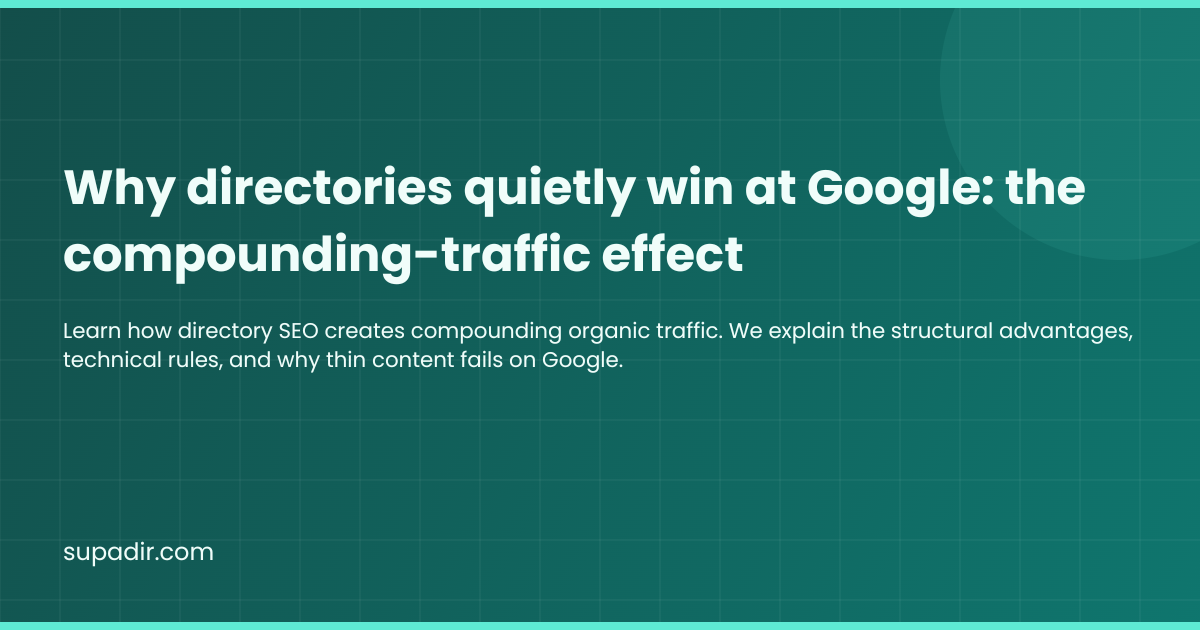 Why directories quietly win at Google: the compounding-traffic effect