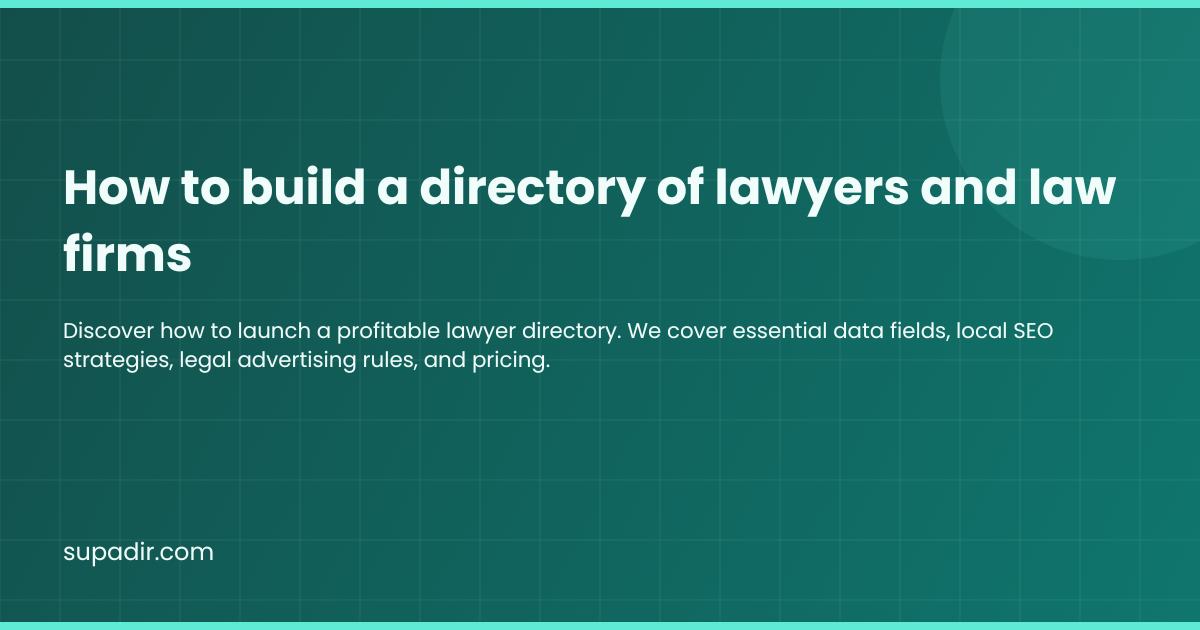 How to build a directory of lawyers and law firms