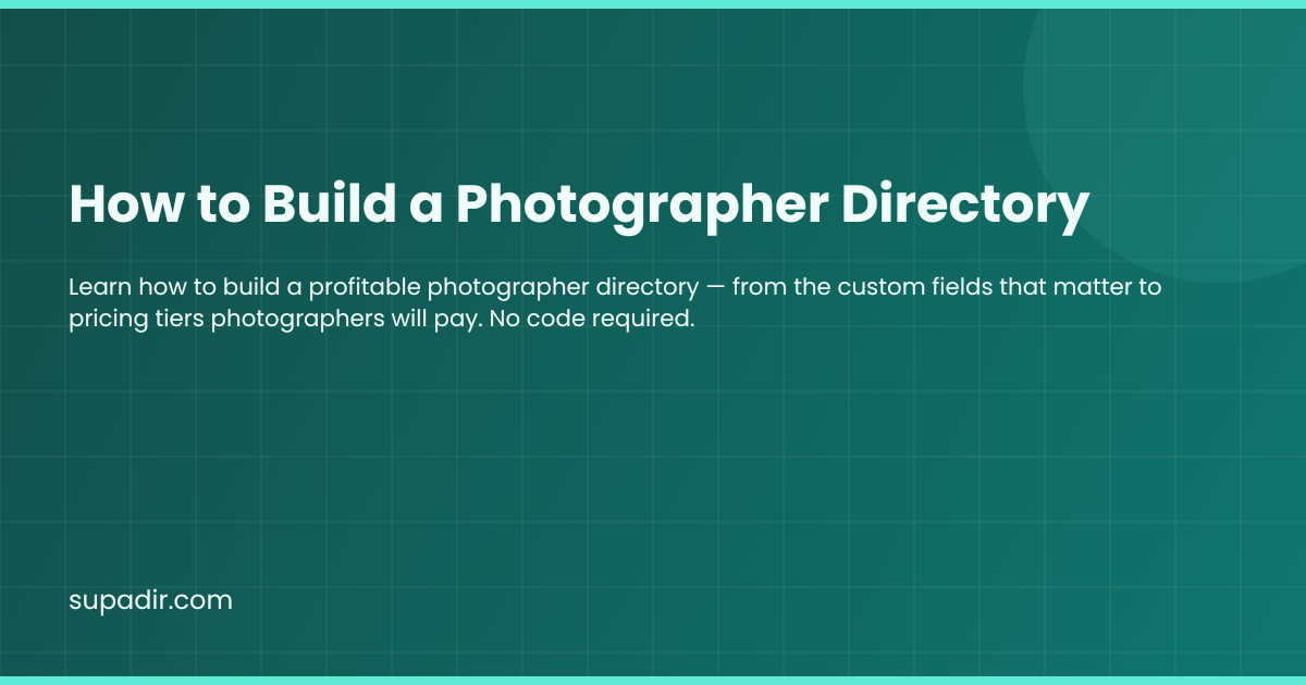 How to Build a Photographer Directory