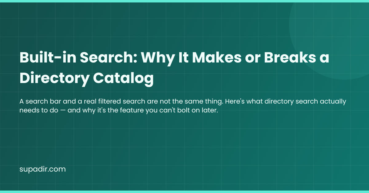 Built-in Search: Why It Makes or Breaks a Directory Catalog