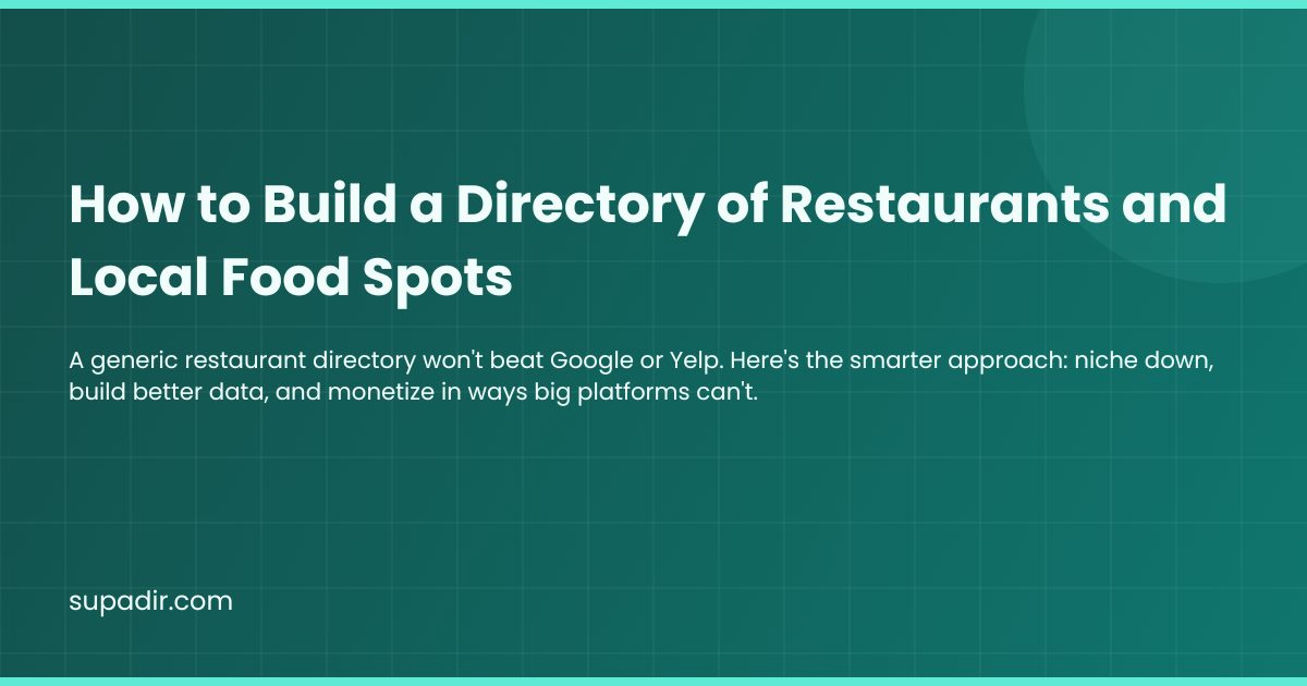 How to Build a Directory of Restaurants and Local Food Spots
