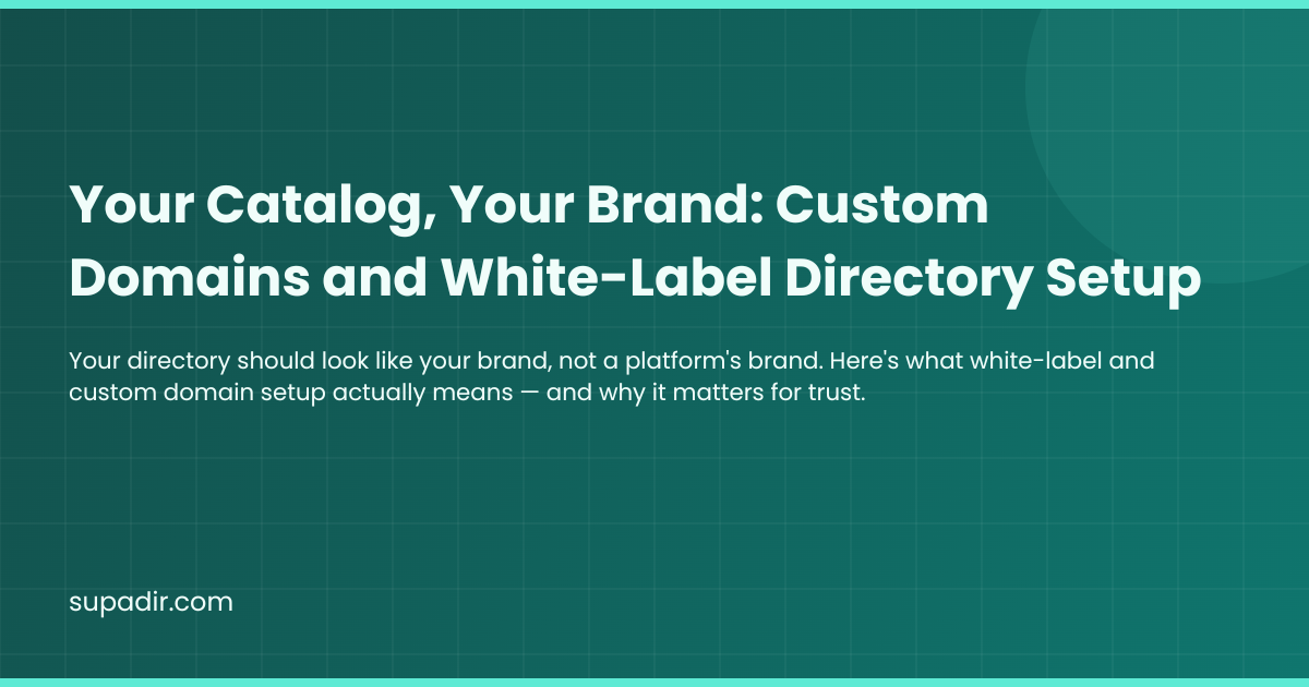 Your Catalog, Your Brand: Custom Domains and White-Label Directory Setup