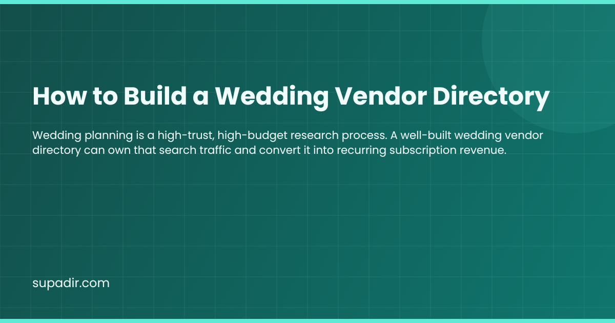 How to Build a Wedding Vendor Directory