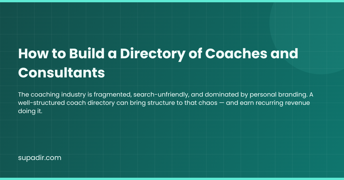 How to Build a Directory of Coaches and Consultants