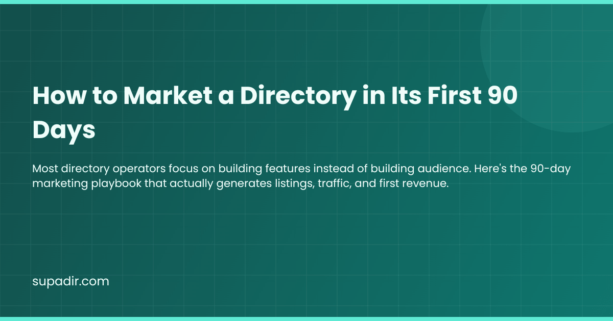 How to Market a Directory in Its First 90 Days