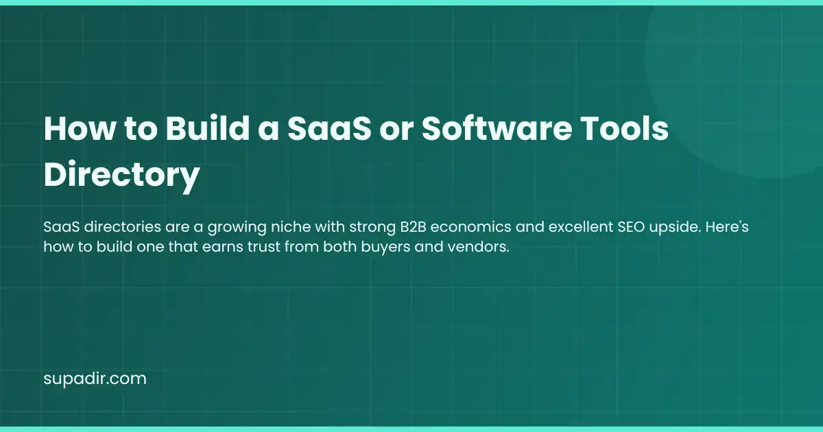 How to Build a SaaS or Software Tools Directory