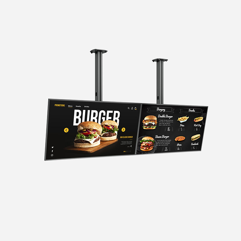 2x1 Ceiling Mount Menuboard with Tilt Arm