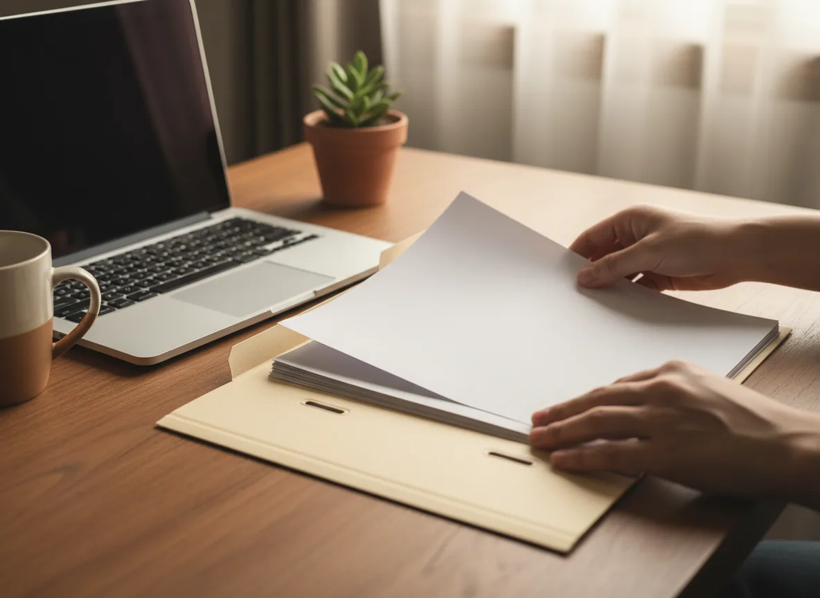 Work and Travel belgeleri — pasaport, evrak dosyası ve not defteri