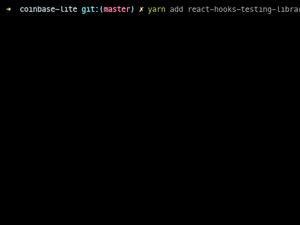 Installing React-Hooks-Testing-Library