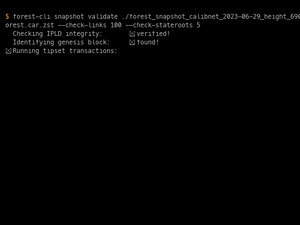 Forest-Cli Snapshot Validate
