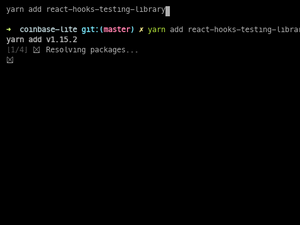 Installing React-Hooks-Testing-Library
