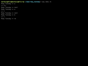 Ruby Tuesday Demo 1
