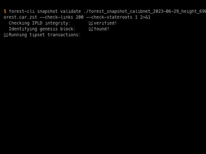 Forest-Cli Snapshot Validate