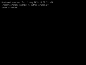 Python Primes Sum Matrix 