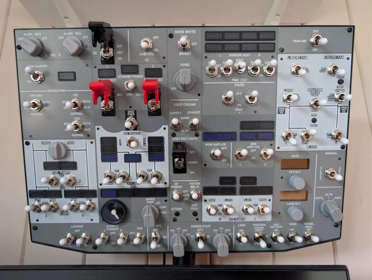 Rowsfire B107 B737 overhead panel tested by Threshold