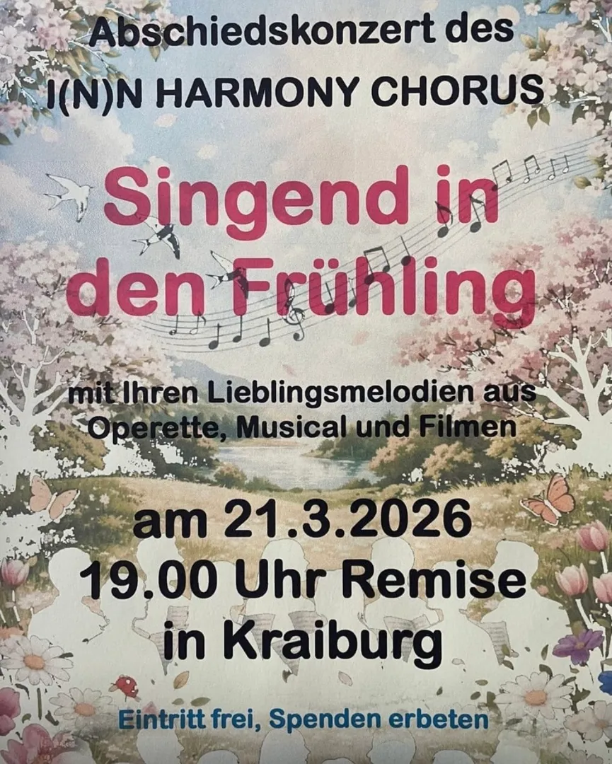 Einladung zum Abschiedskonzert des I(N)N Harmony Chorus