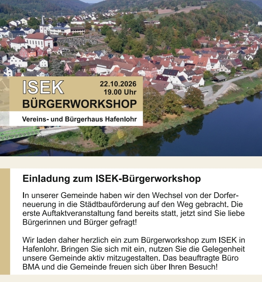 Herzliche Einladung zum ISEK Workshop