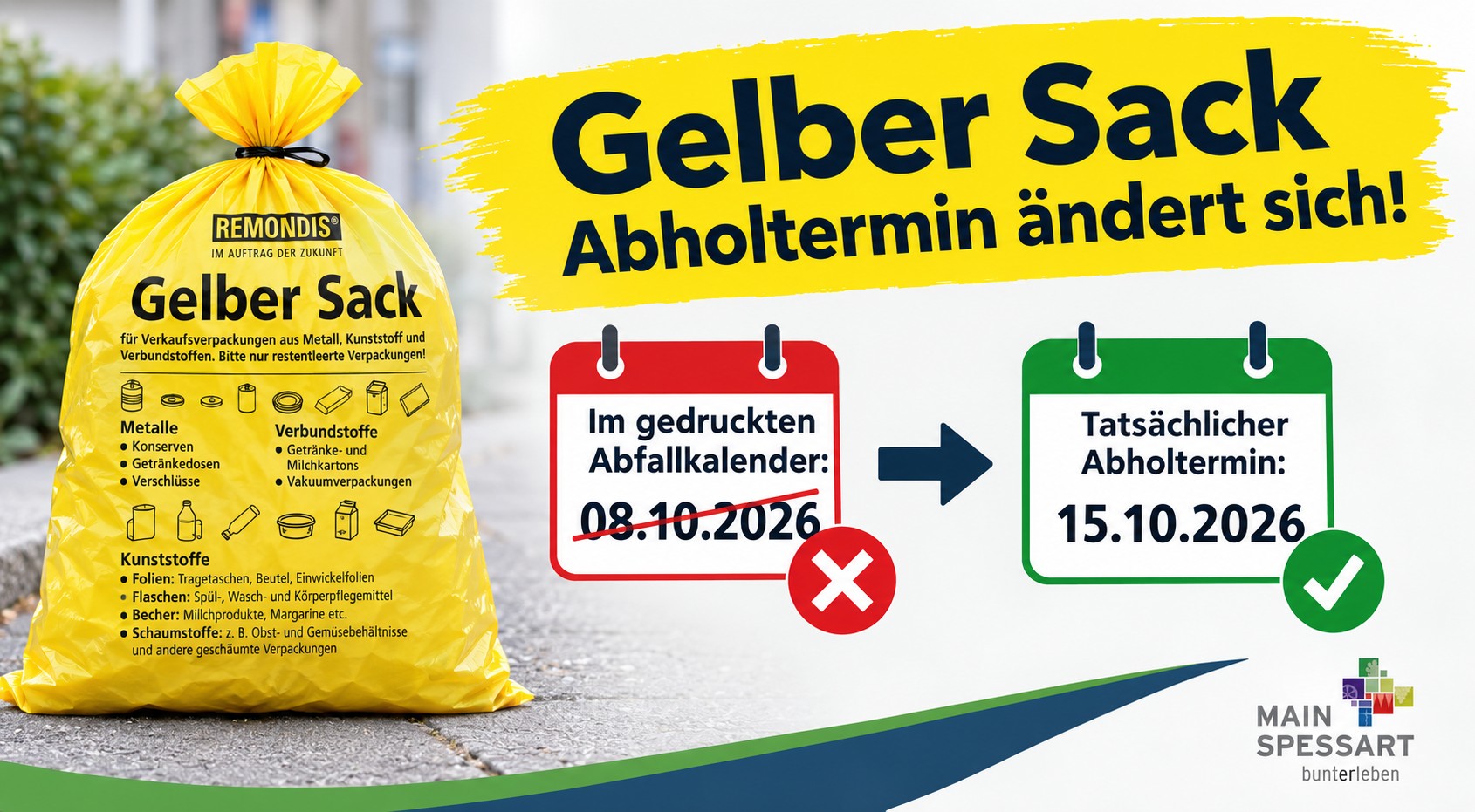 Abholungstermin Gelbe Säcke