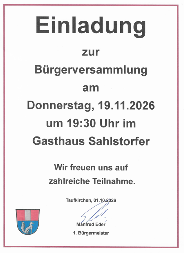 Bürgerversammlung 2026