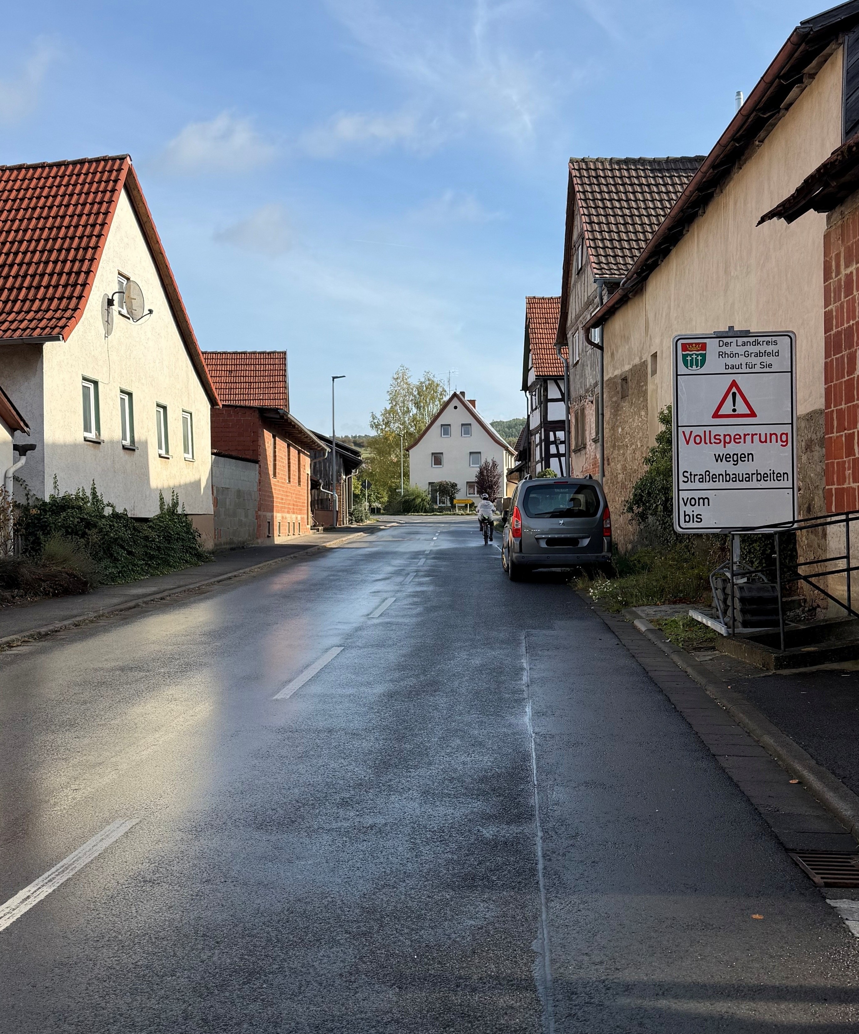 Vollsperrung der Ortsdurchfahrt Unterwaldbehrung Richtung Mellrichstadt