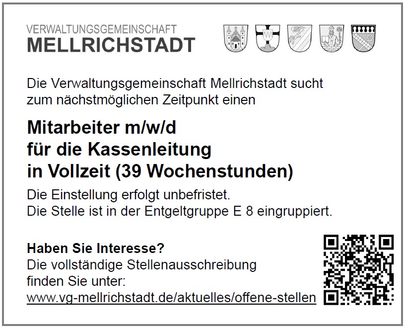 Die Verwaltungsgemeinschaft Mellrichstadt stellt ein