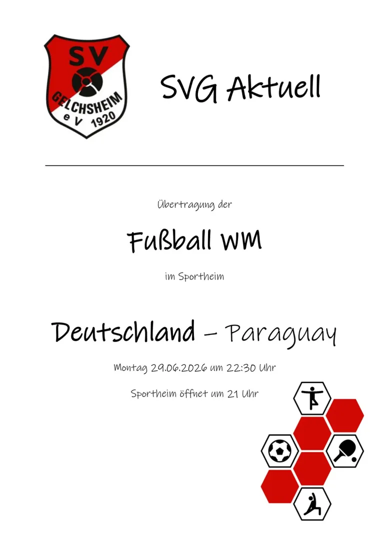 Übertragung der WM im Sportheim 