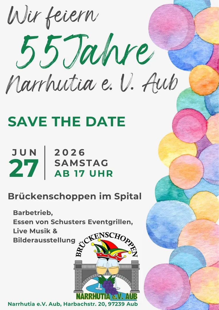 55 Jahre Narrhutia Aub - Brückenschoppen im Spital 