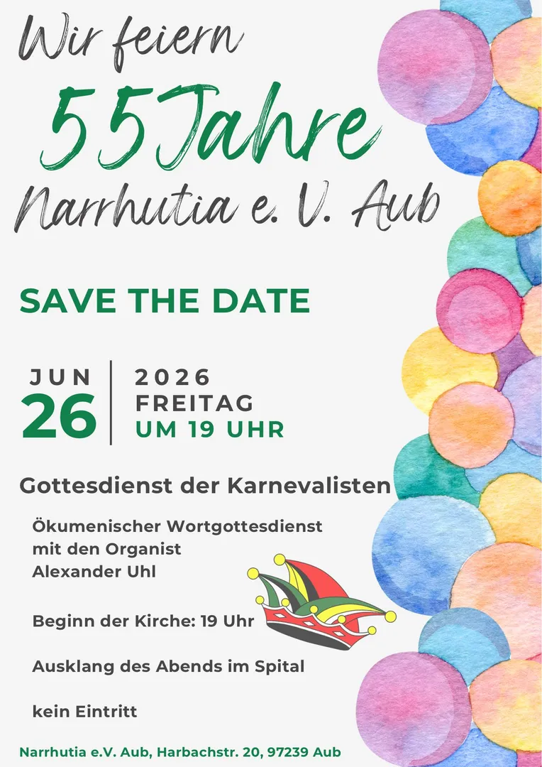 55 Jahre Narrhutia Aub - Karnevalistischer Gottesdienst