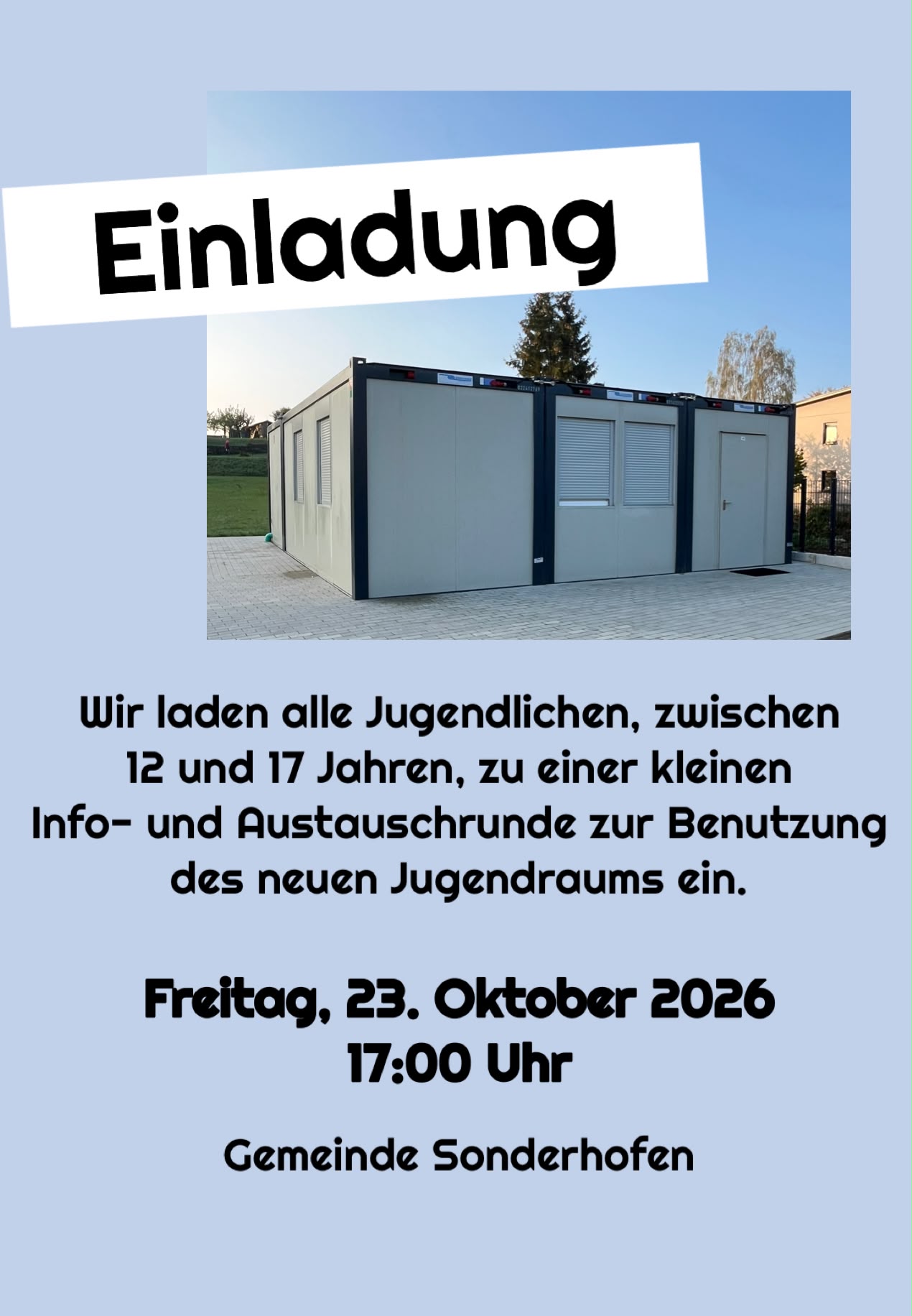 Info- und Austauschrunde zur Benutzung des neuen Jugendtreffs