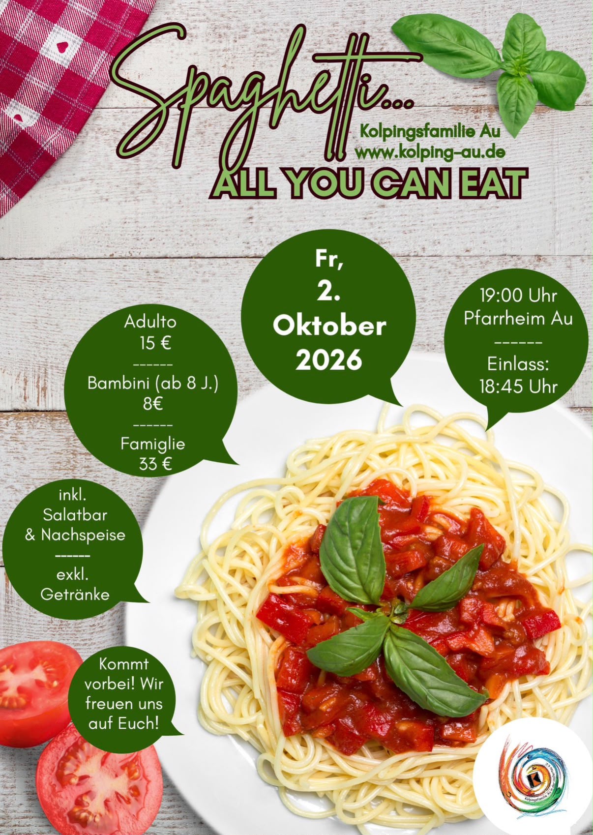 Spaghettifest der Kolpingsfamilie - All you can eat auf Italienisch