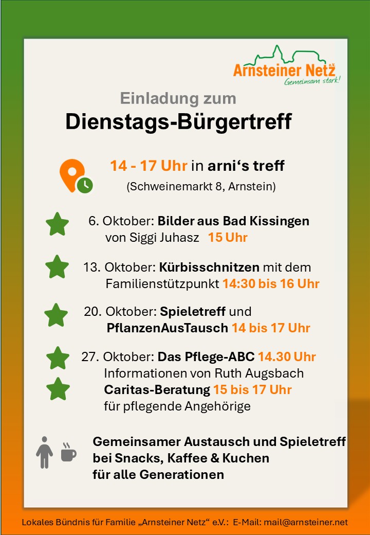 Dienstags-Bürgertreff im Oktober