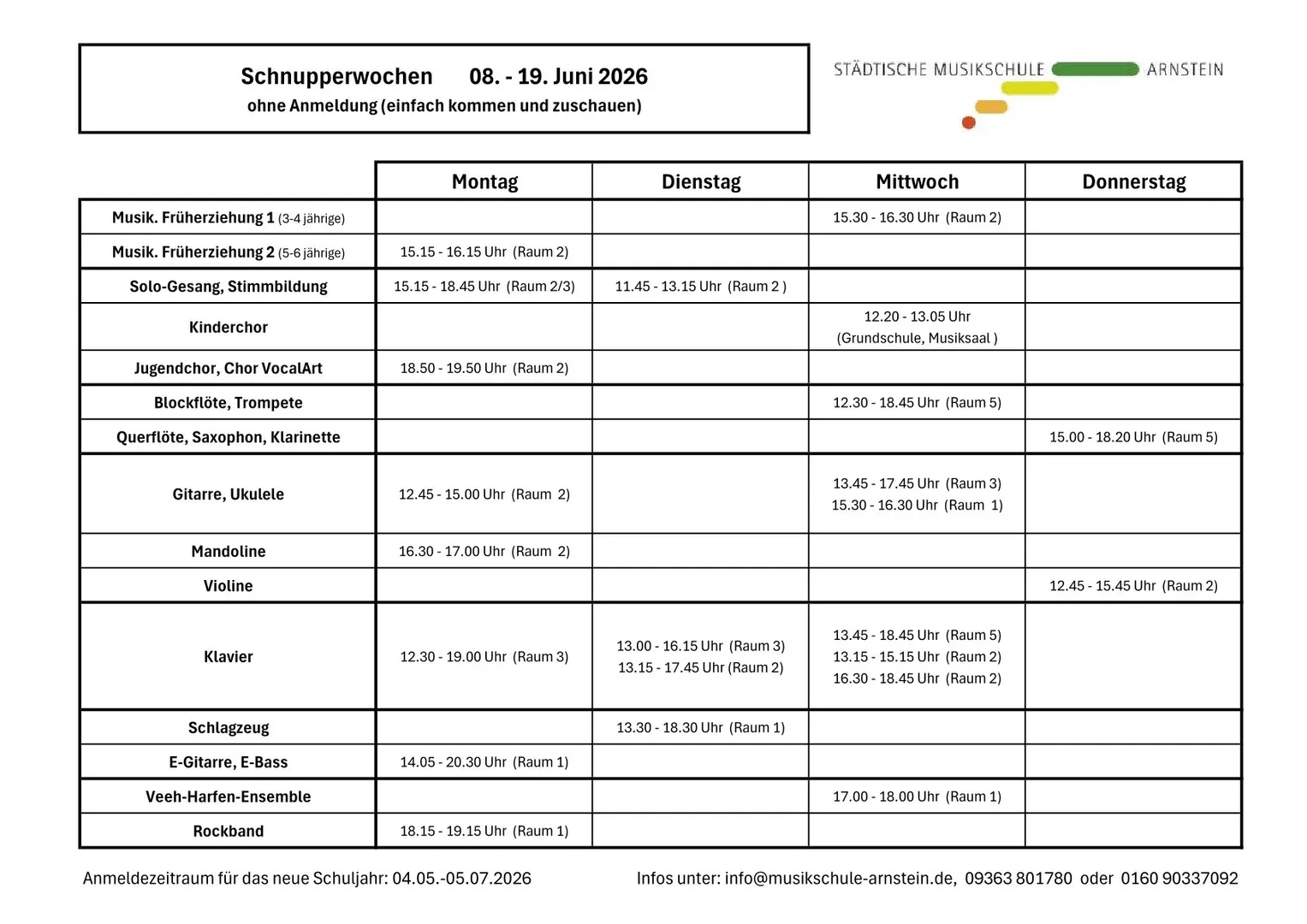 Schnupperwochen