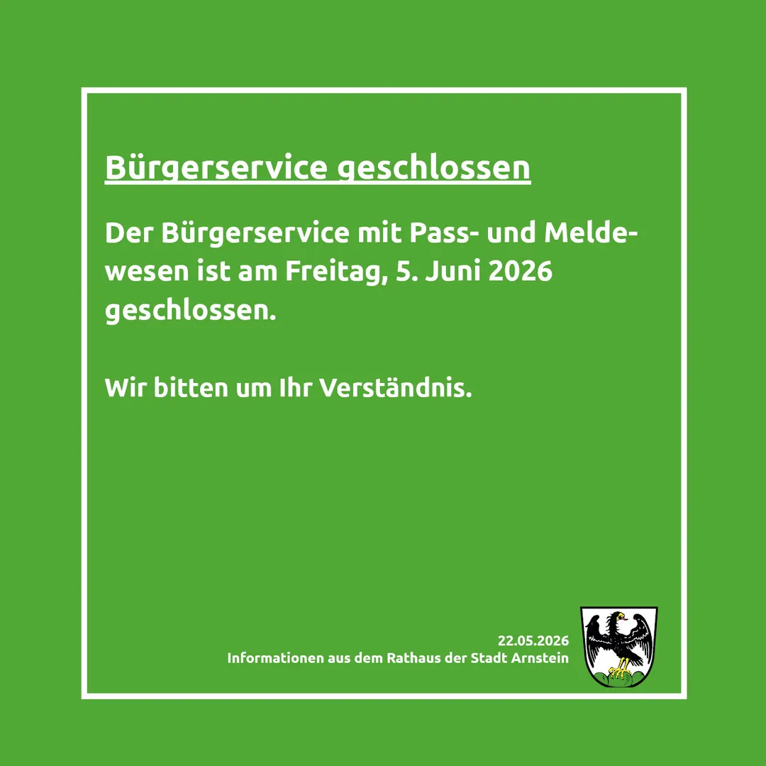 Bürgerservice geschlossen