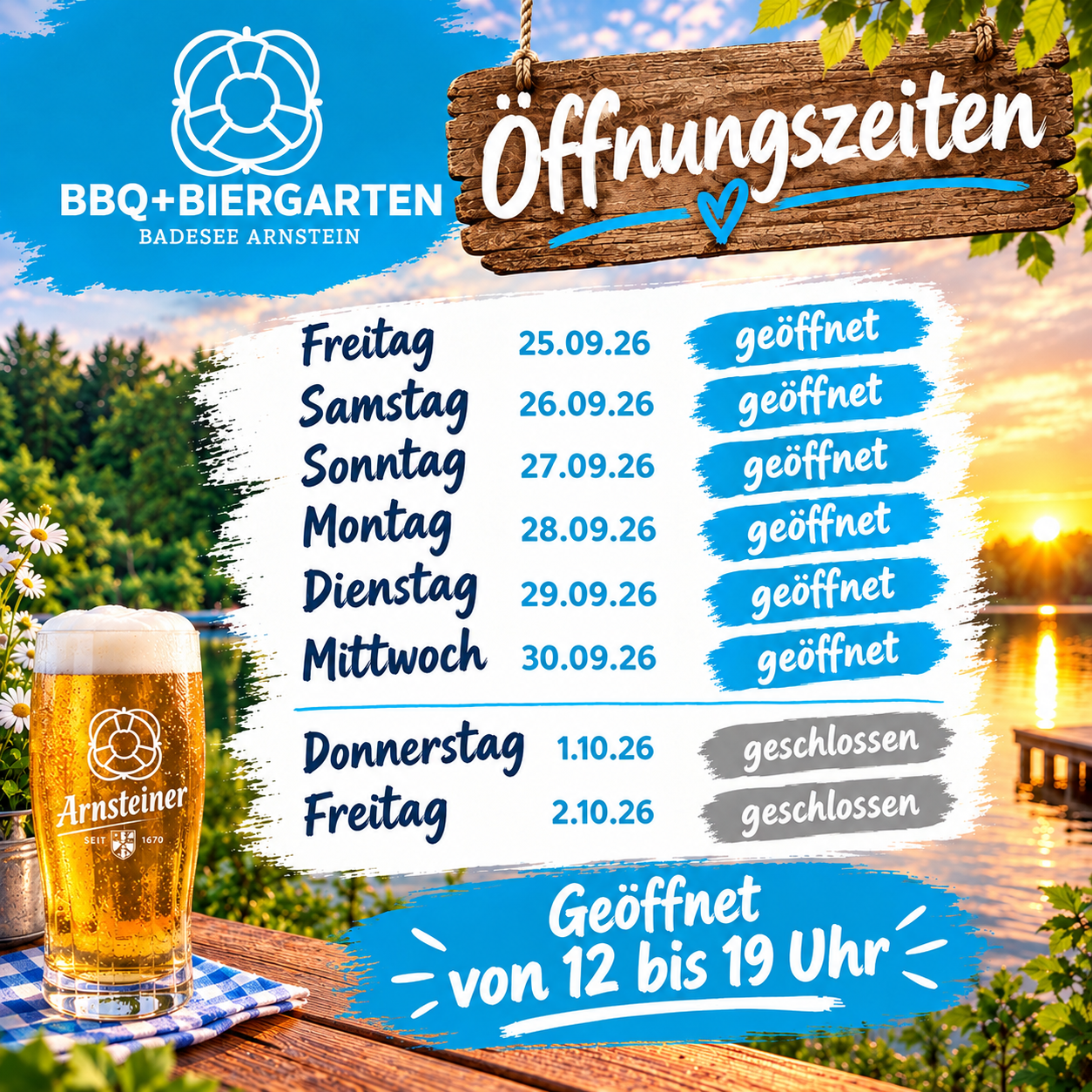Öffnungszeiten Badesee Biergarten 